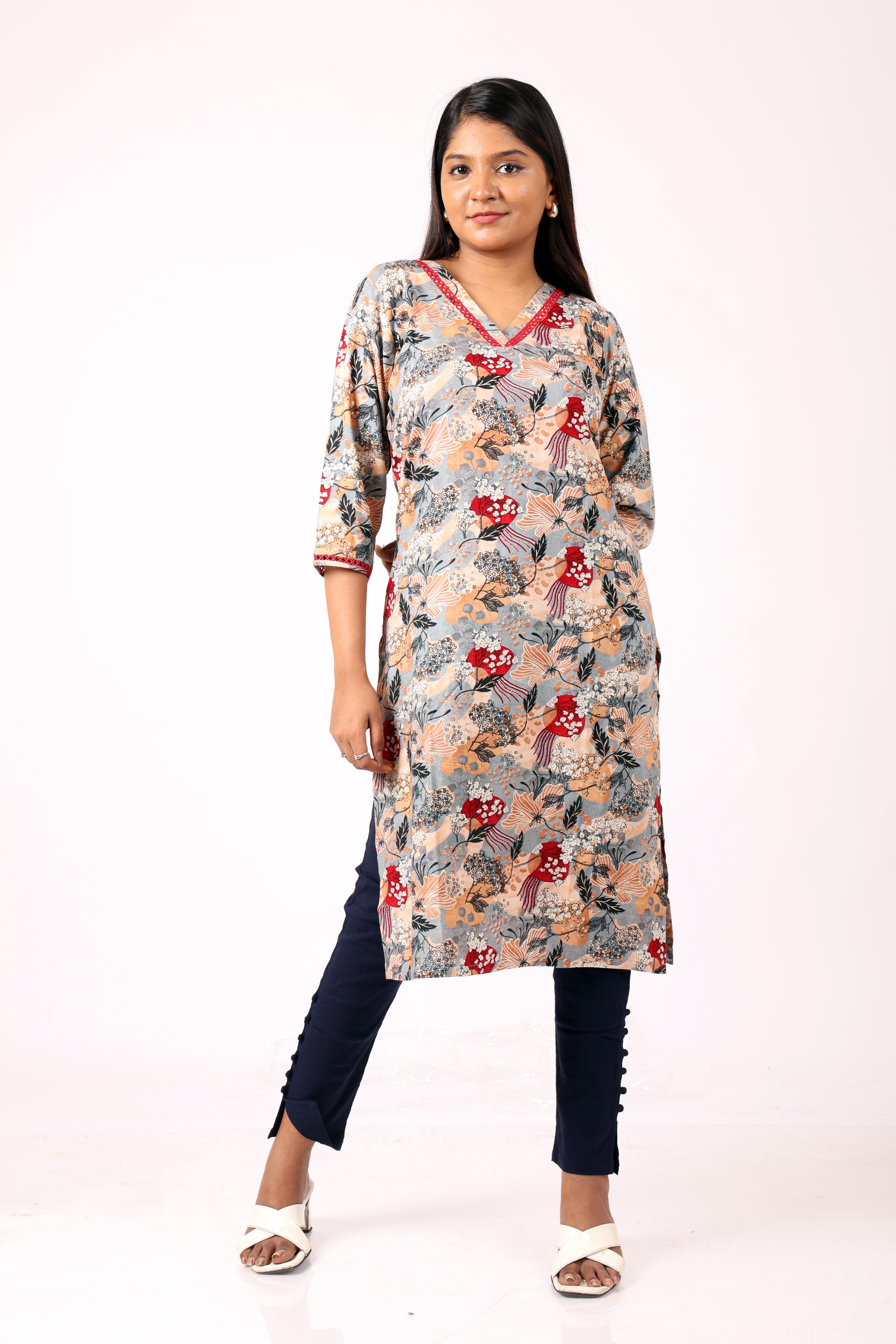 Women's Floral Print Kurta