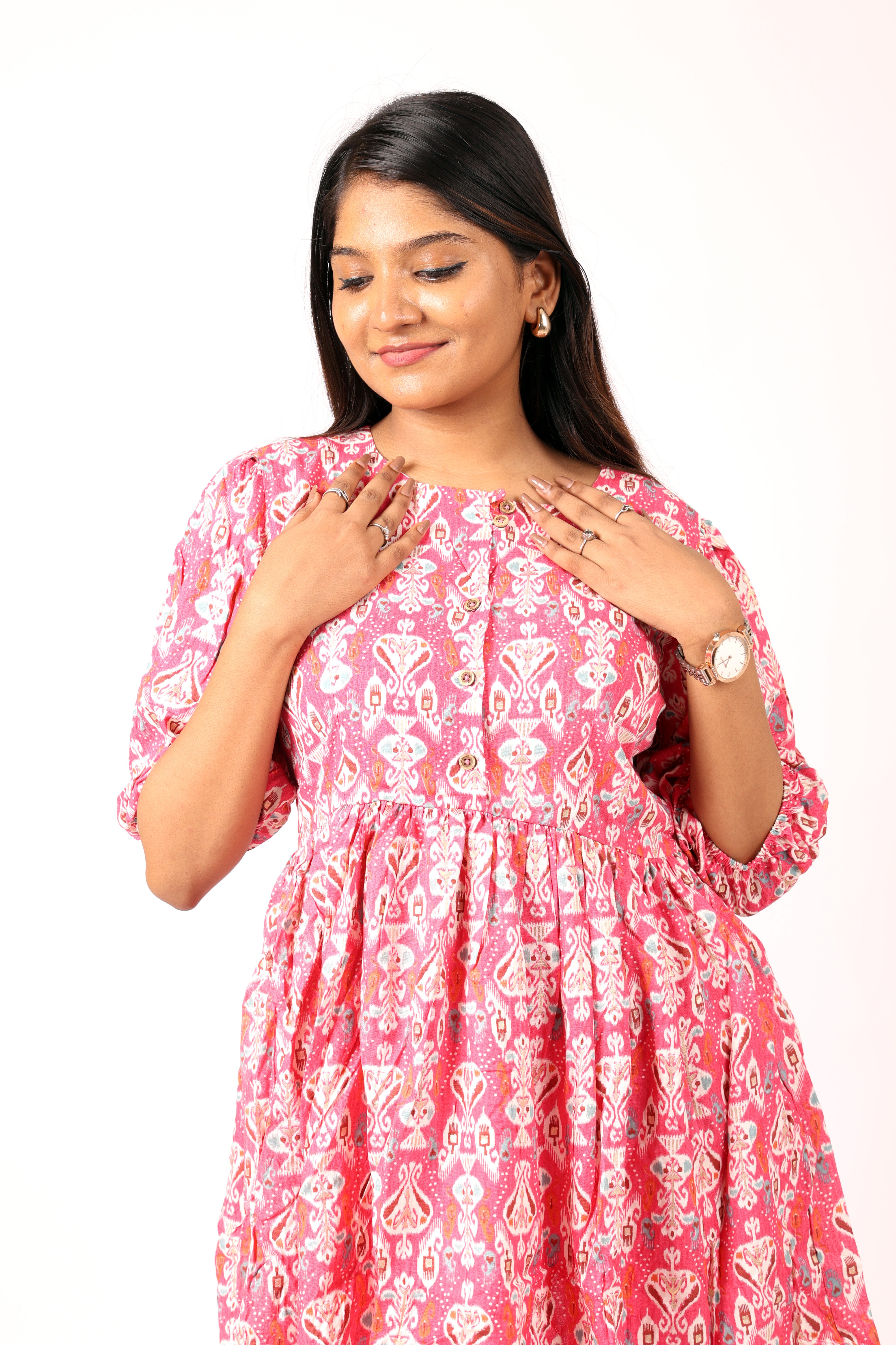 Printed Pink Tunic Top