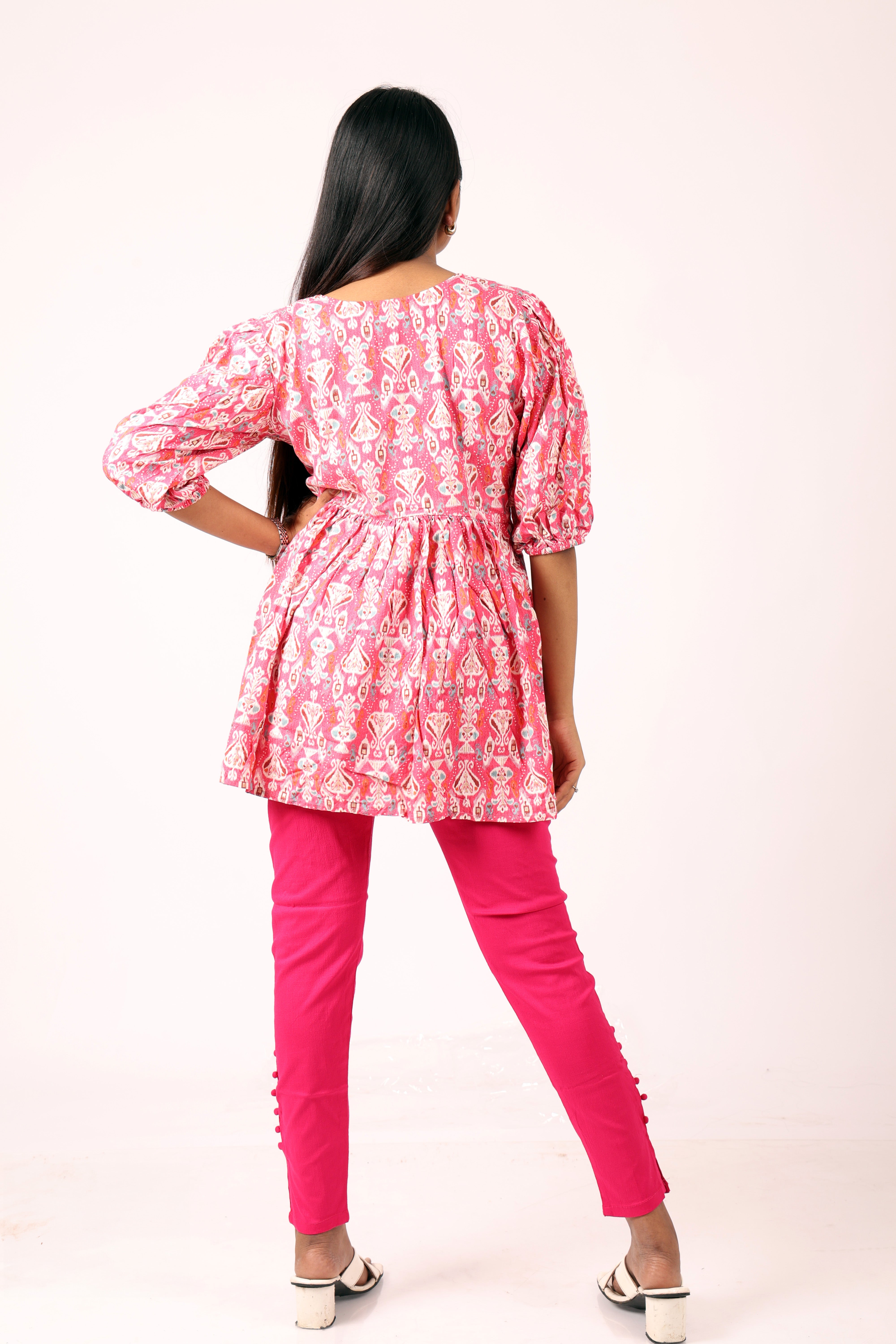 Printed Pink Tunic Top