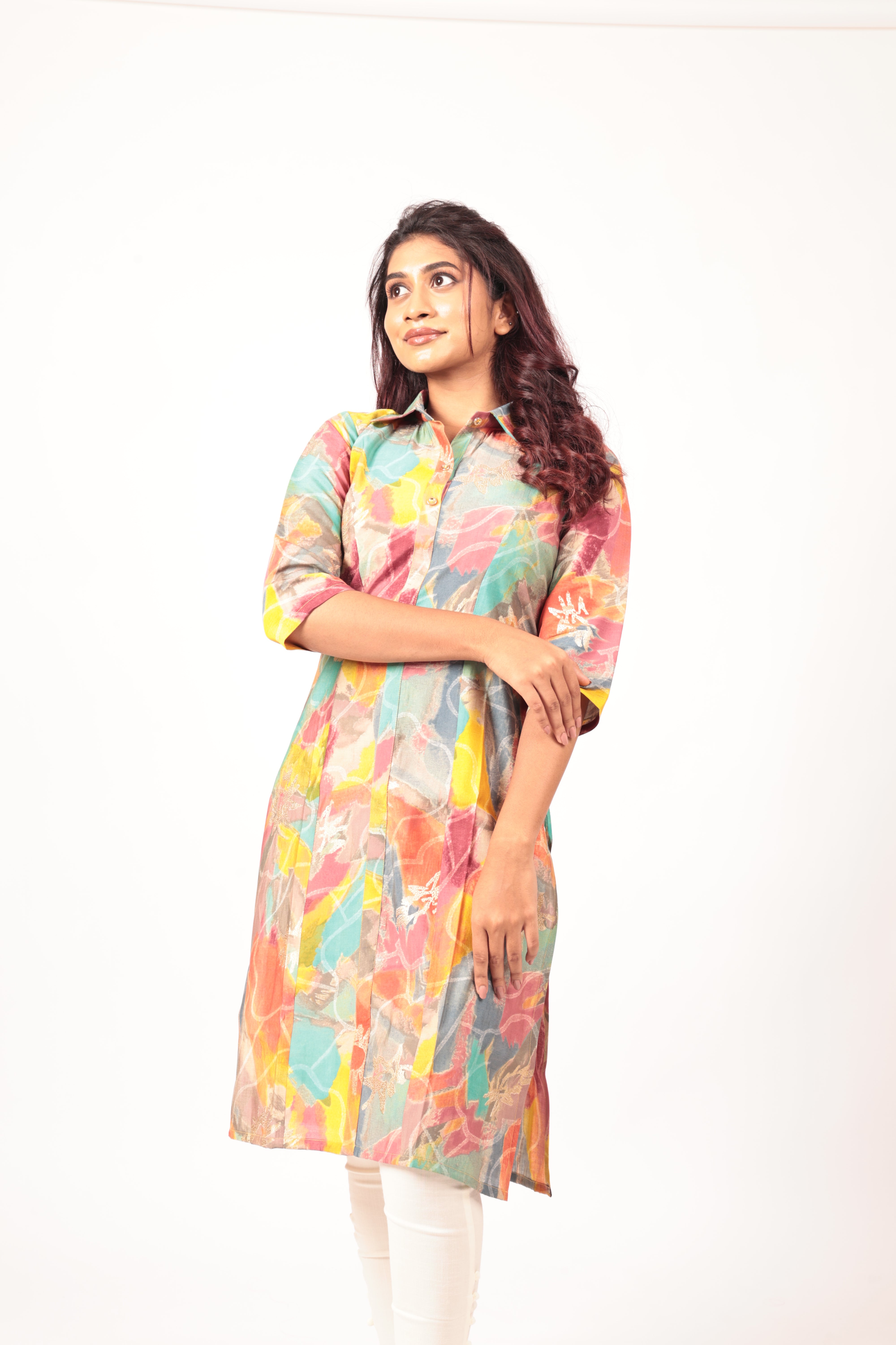 Vivid Multicolored Fusion Kurta