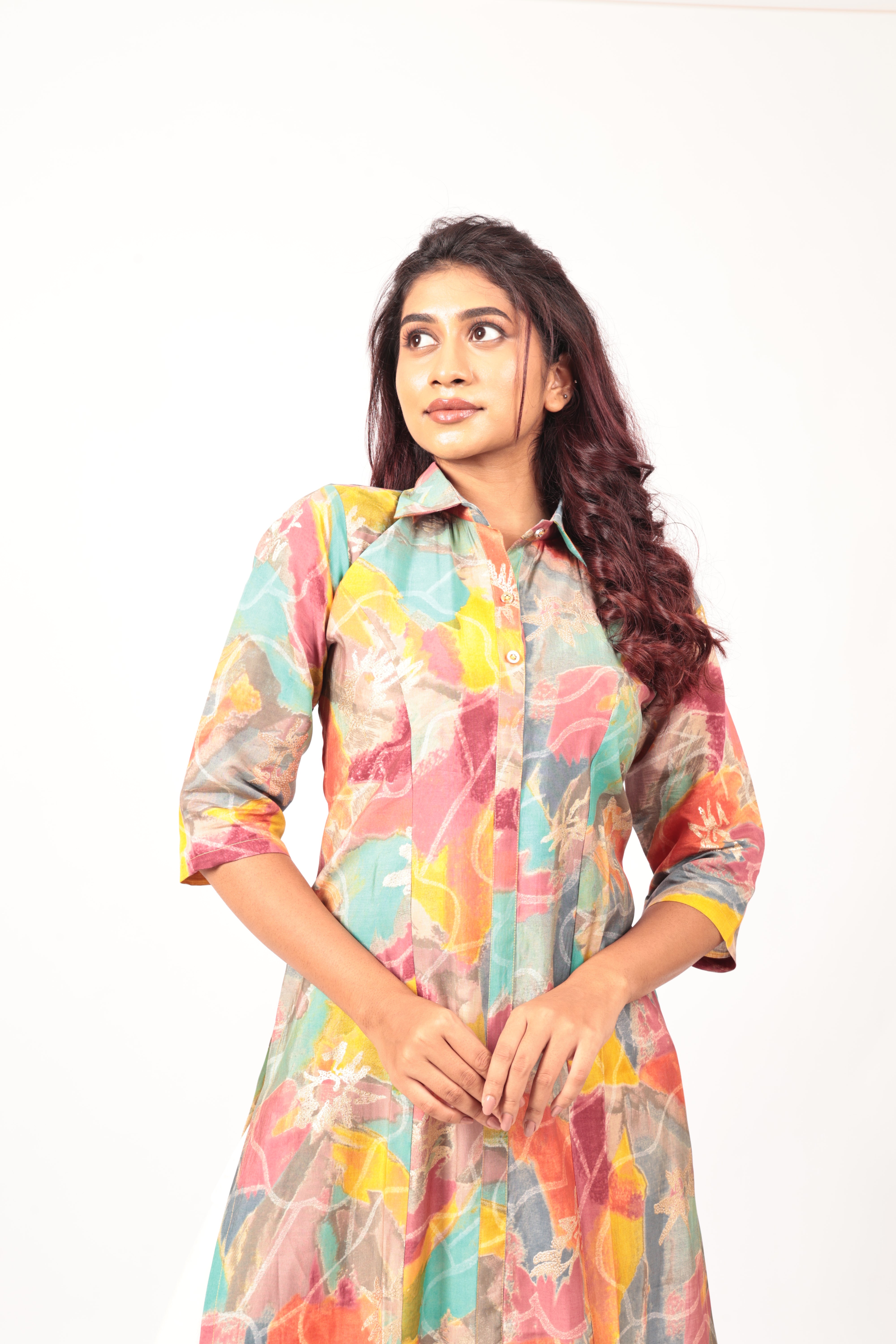 Vivid Multicolored Fusion Kurta