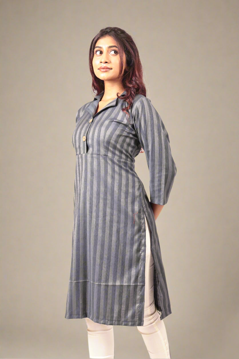 Grey striped kurti