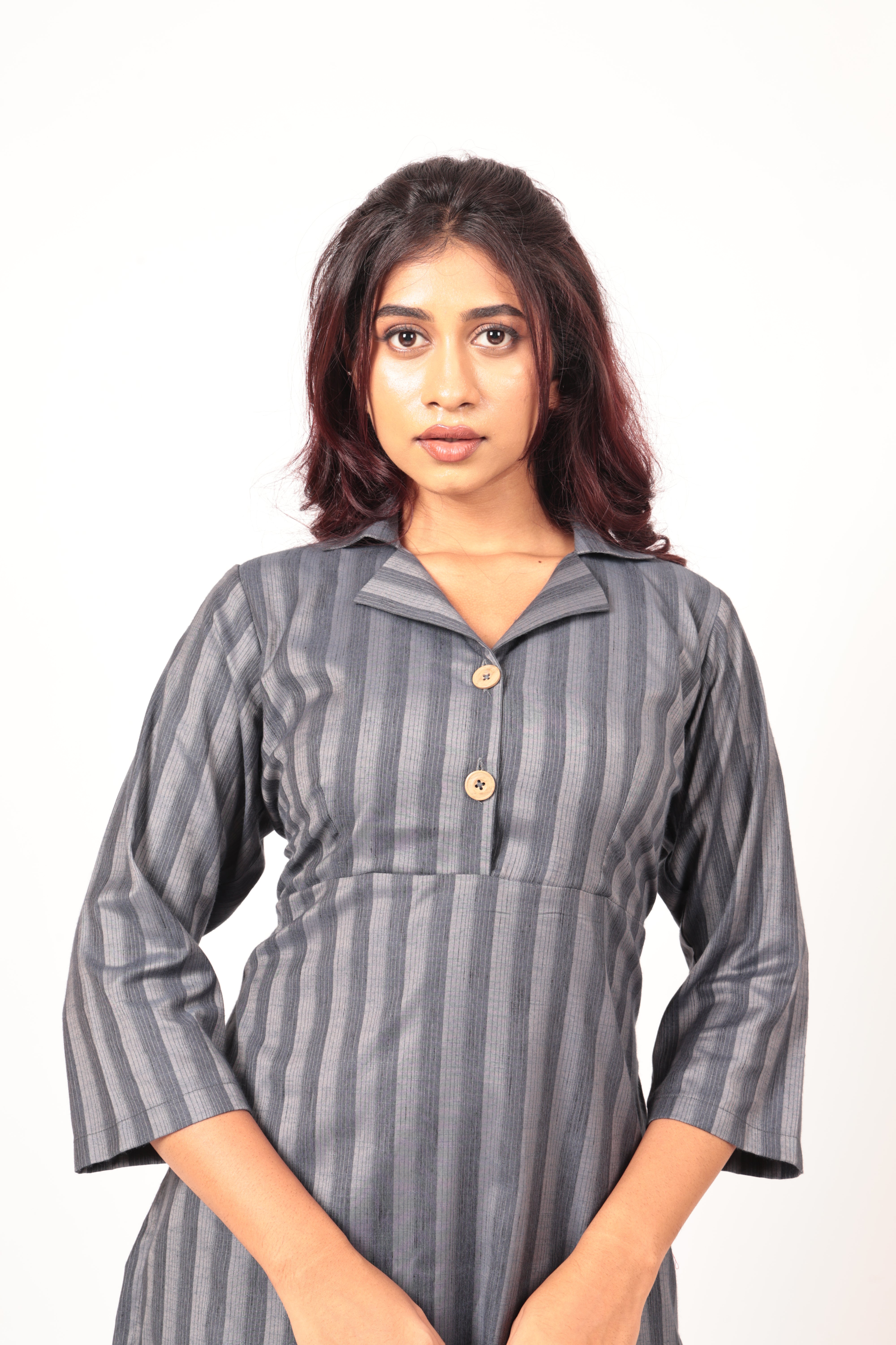 Grey striped kurti