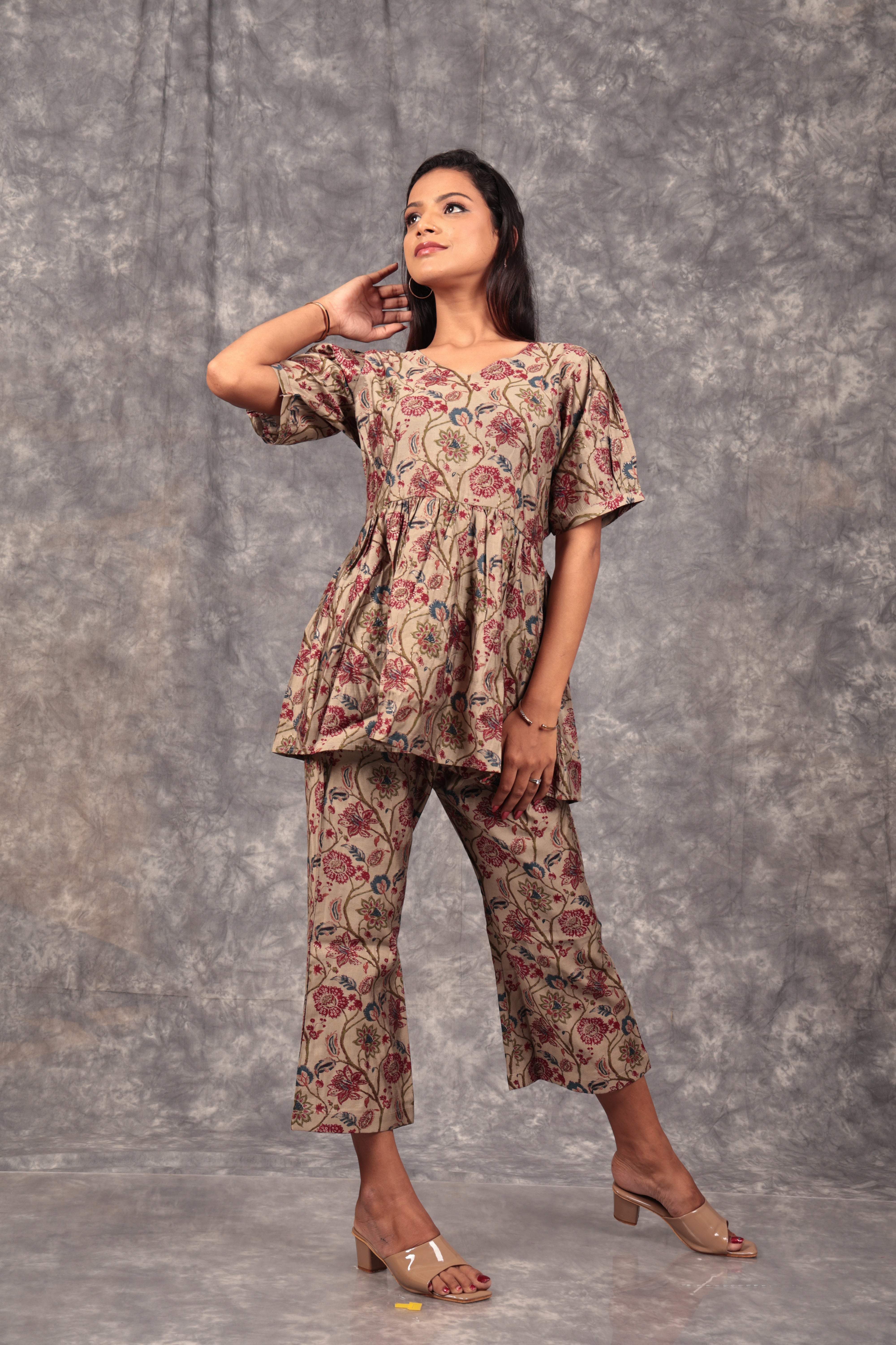 Batik Print V-Neck Set