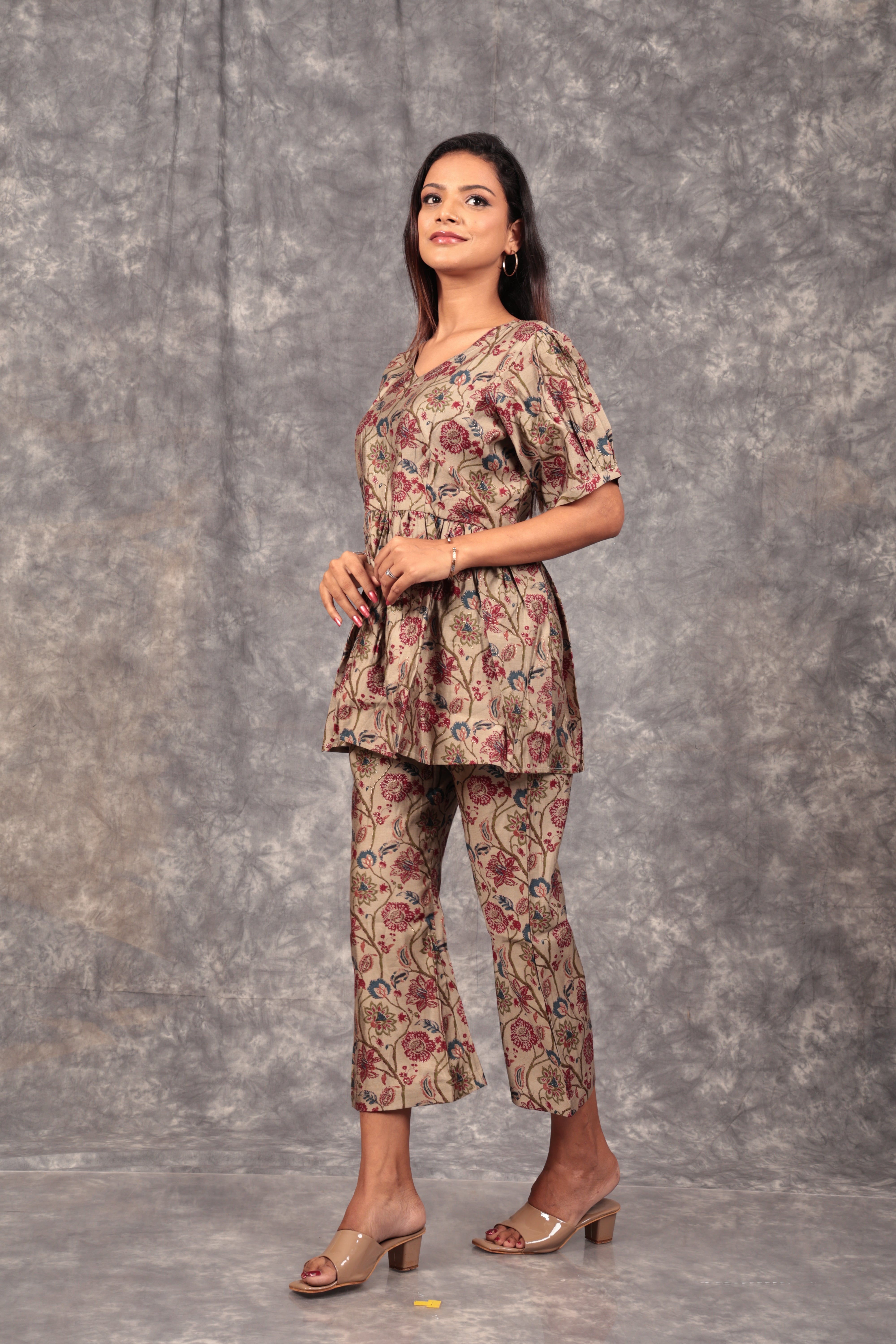 Batik Print V-Neck Set