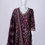 Women's purple floral print kurta set