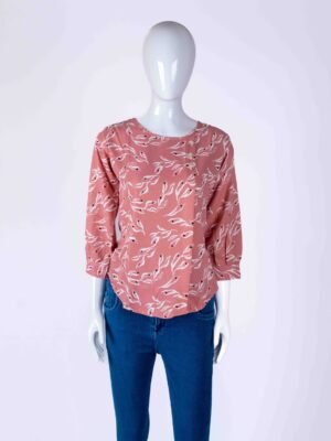 Women's Peach abstract print top