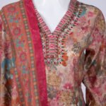 Women's Pink floral print kurta set