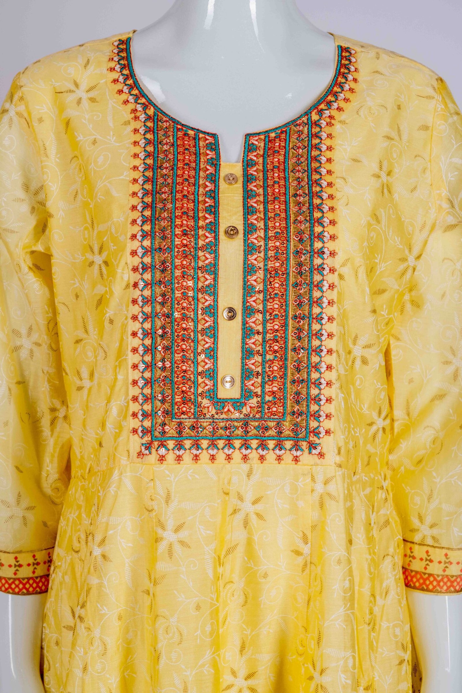 Women's Yellow floral printed kurta