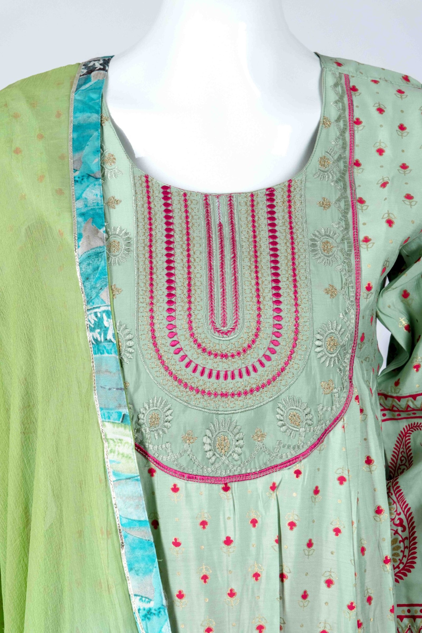 Women's Green ethnic print kurta set