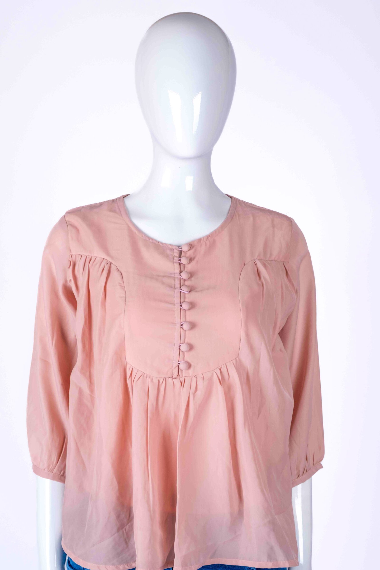 Women's Peach Solid Tunic Top