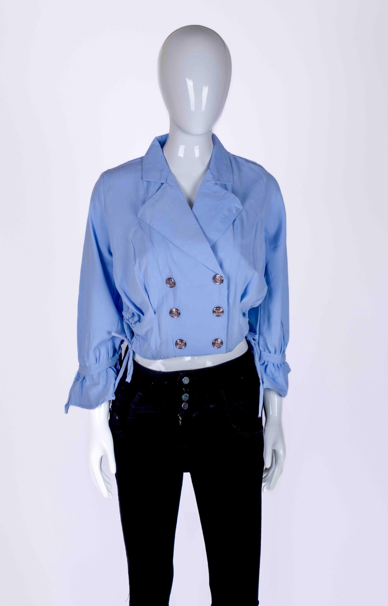 Women's Blue solid blazer top