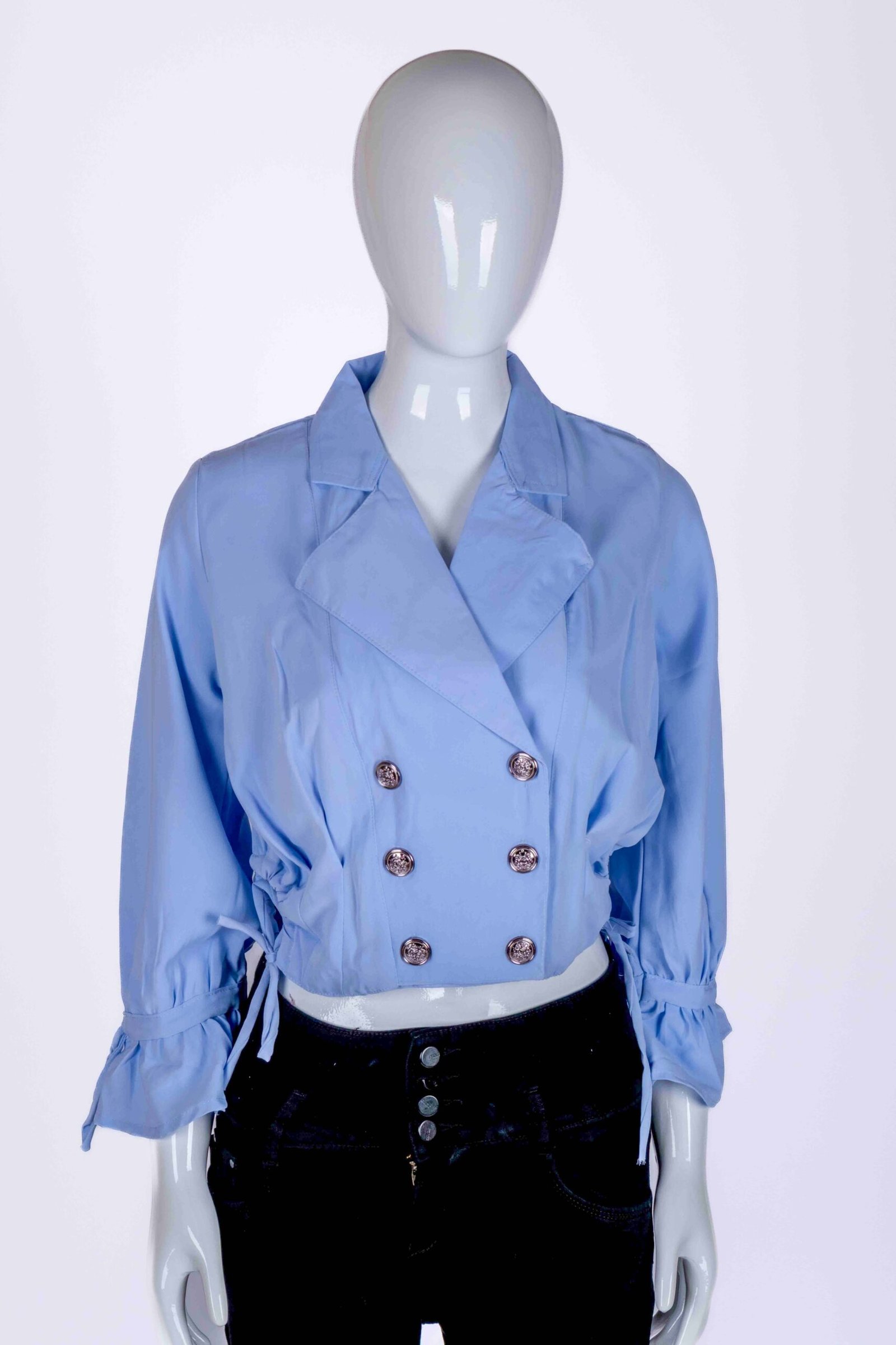 Women's Blue solid blazer top