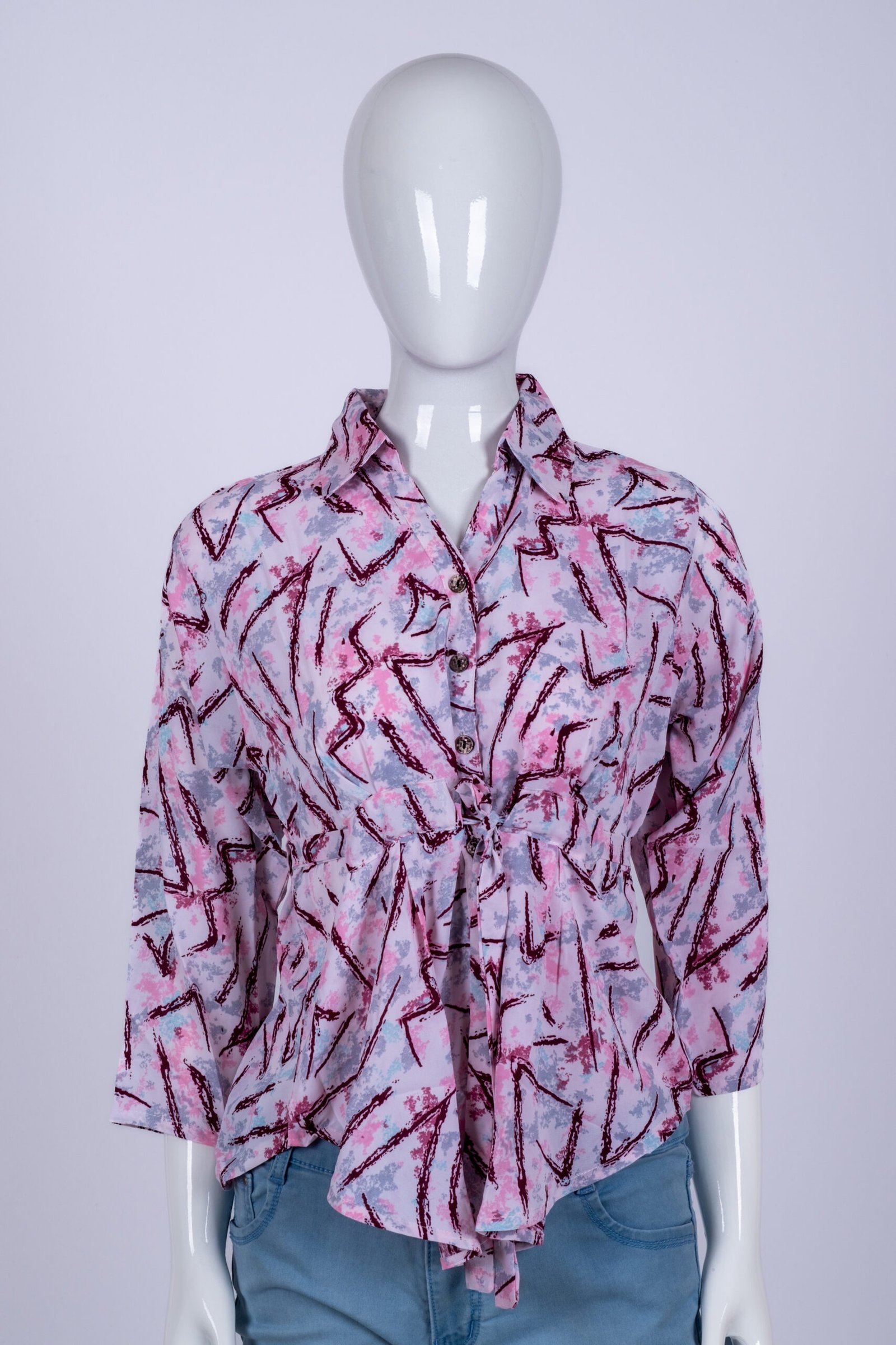 Women's Pink abstract print top