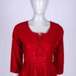 Women's Red embroidered kurta