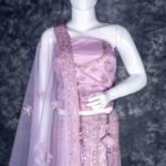 Semi-stitched Lavender lehenga set