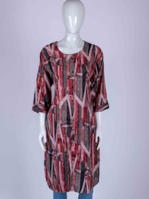 Women Maroon Abstract Print Kurta top