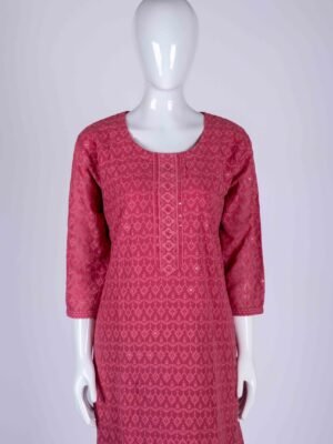 Women Pink chikankari kurta