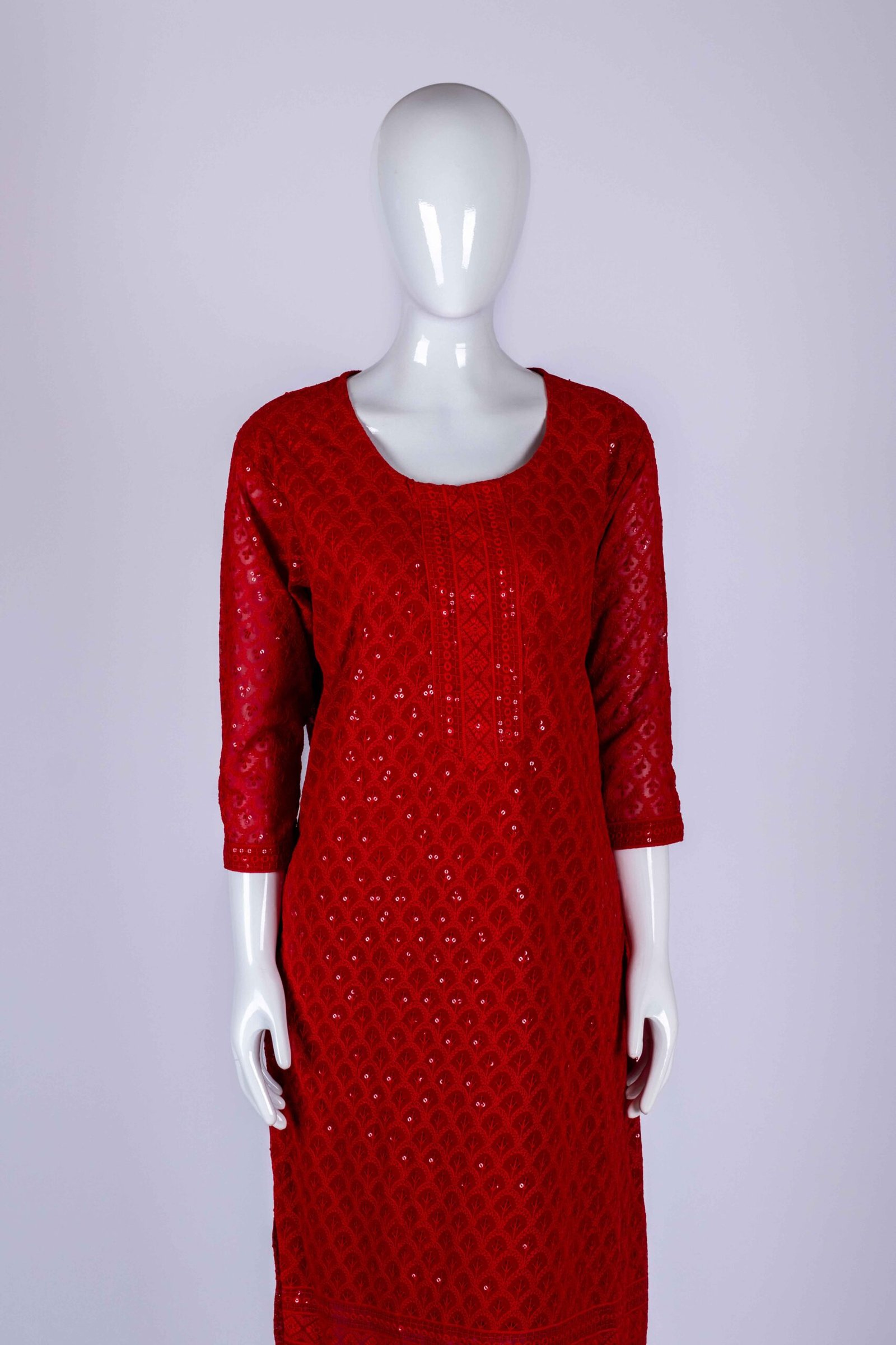 Women Maroon chikankari kurta