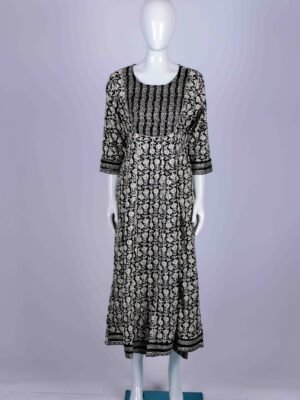 Women's Black floral printed kurta set