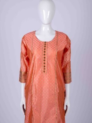 Women's Peach polka dot kurta top