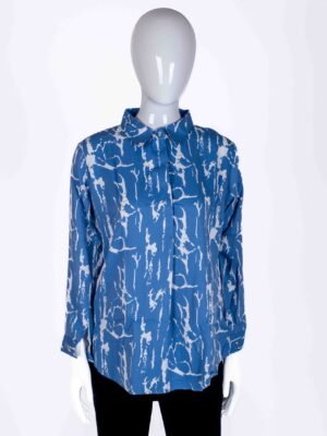 Women's Blue abstract print shirt top