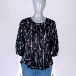 Women's Black abstract print top