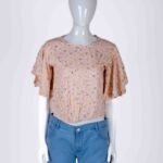 Women's Peach floral print top