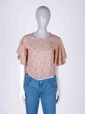 Women's Peach floral print top