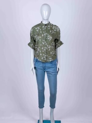 Women's Green floral print top