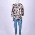 Women's Brown abstract print shirt top