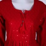 Women's Red embroidered kurta