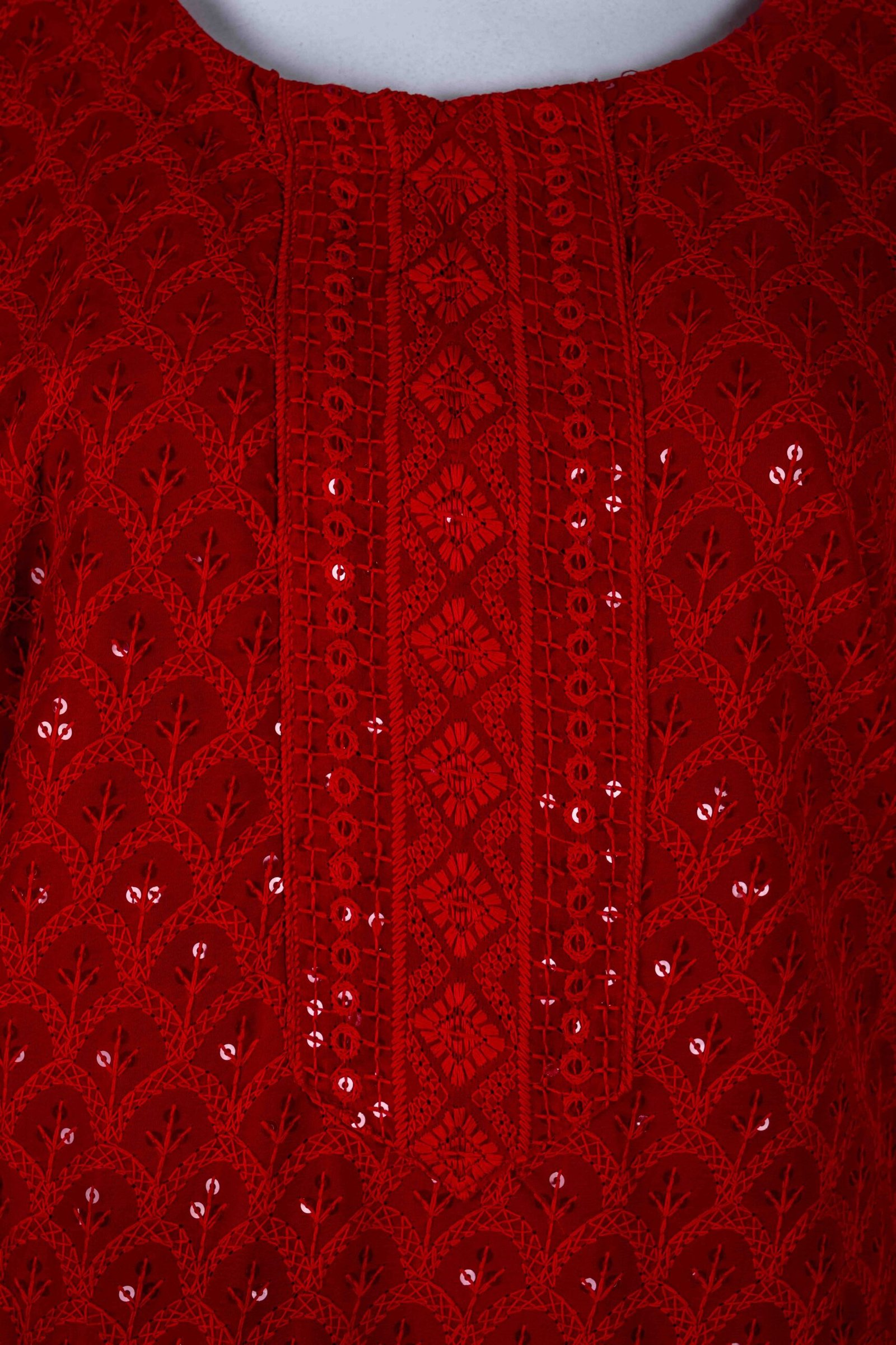 Women Maroon chikankari kurta