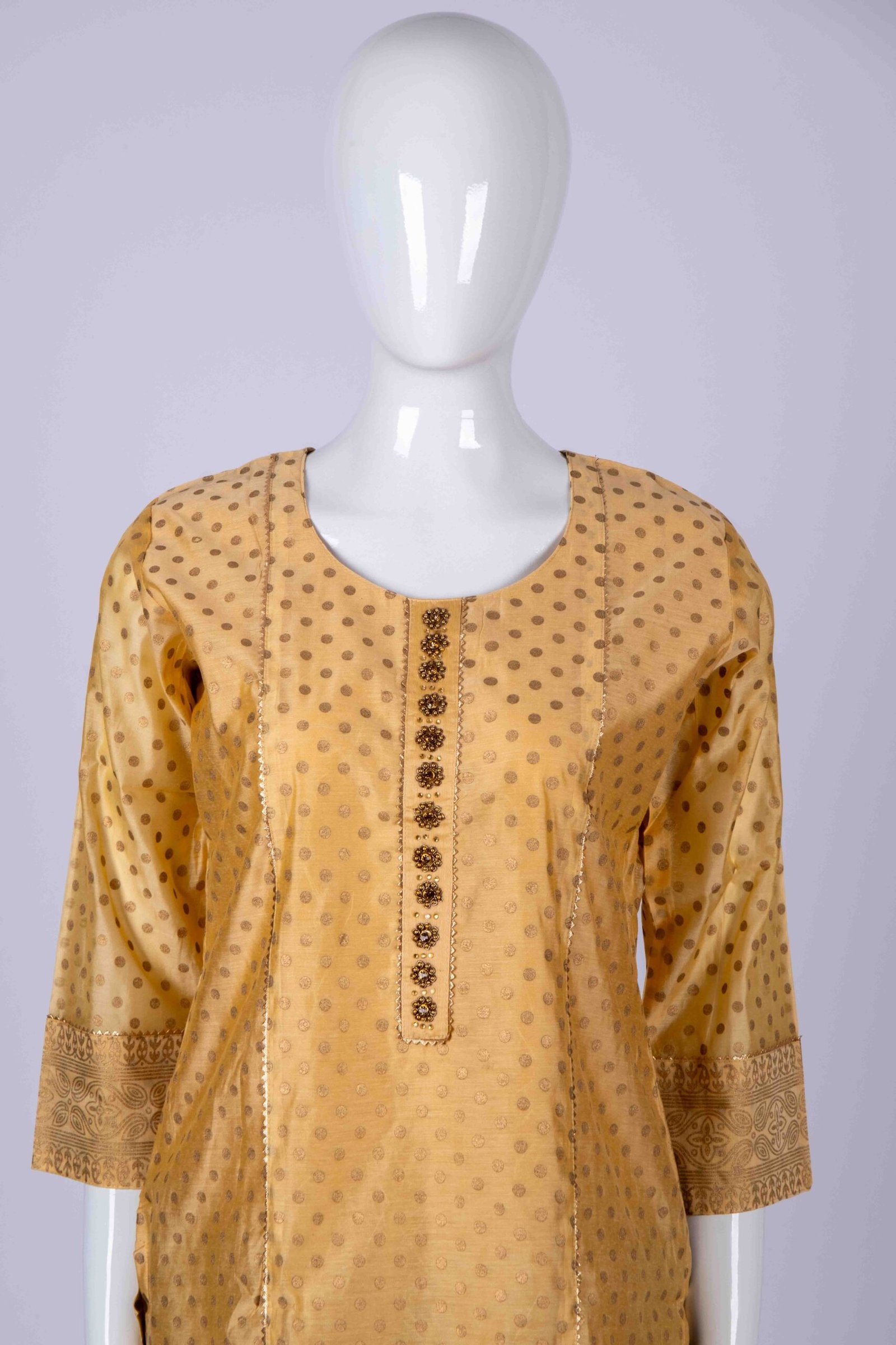 Women's Golden polka dot kurta top