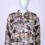 Women's Brown abstract print shirt top