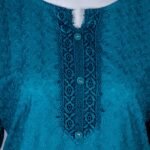 Women's Peacock blue embroidered kurta