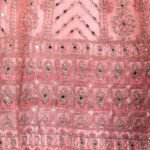 Semi-stitched Salmon Pink lehenga set with mirror and stone work