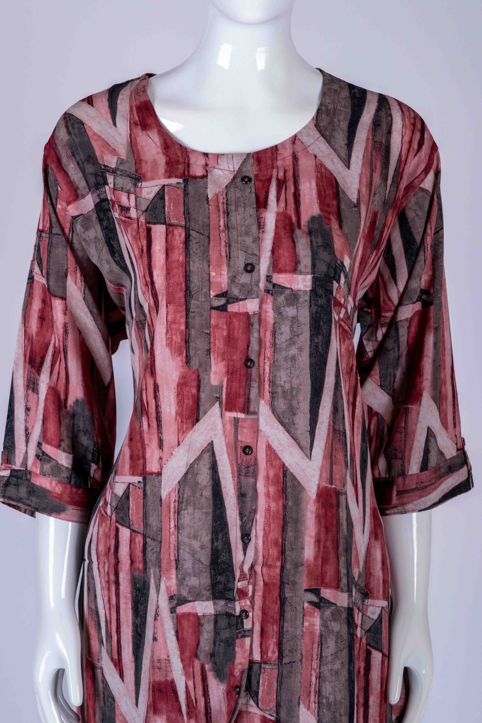 Women Maroon Abstract Print Kurta top