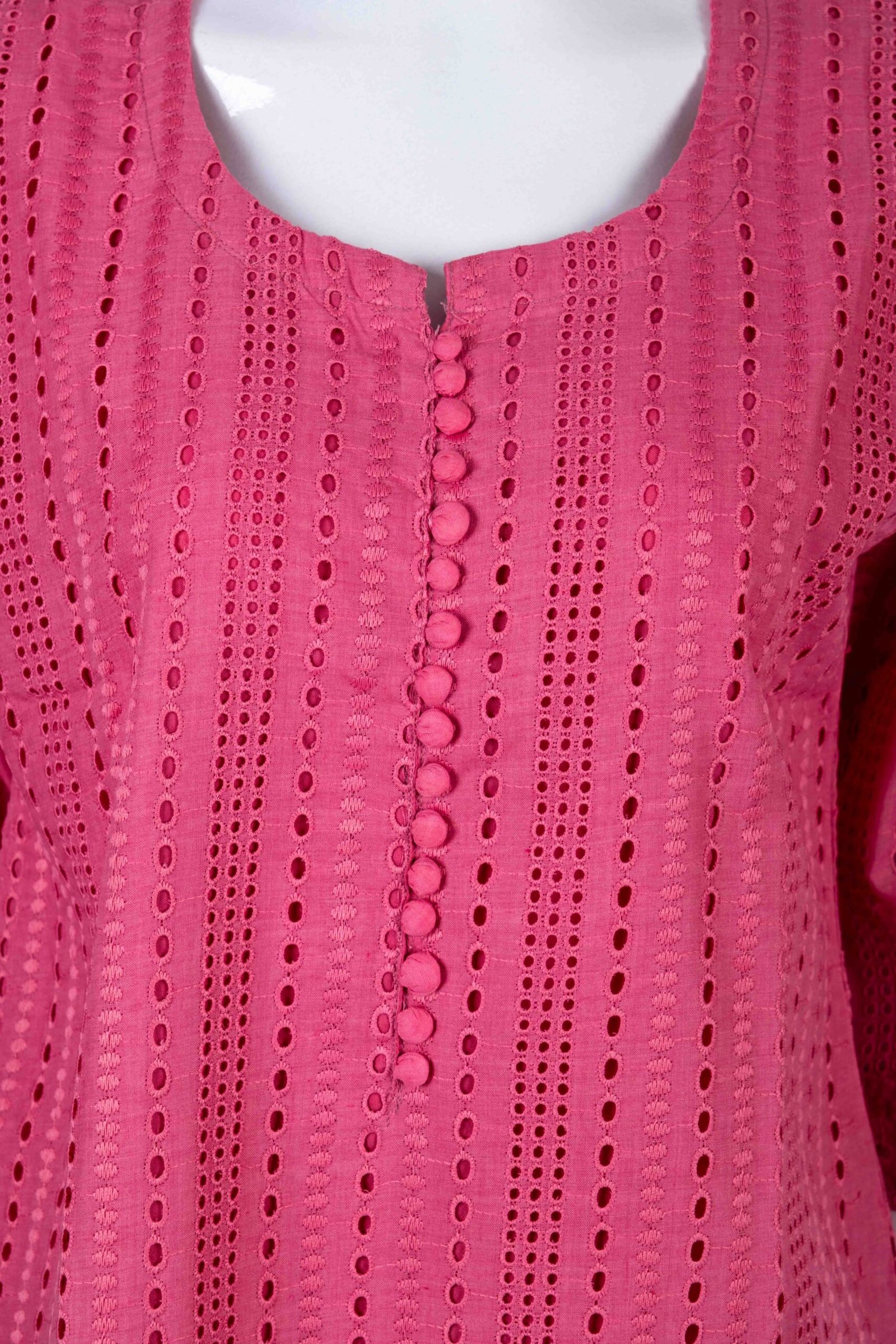 Women's Pink classic hakoba work kurta top