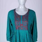 Women's Teal floral printed kurta