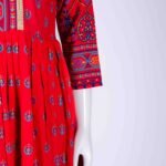 Women's Red ethnic printed kurta top