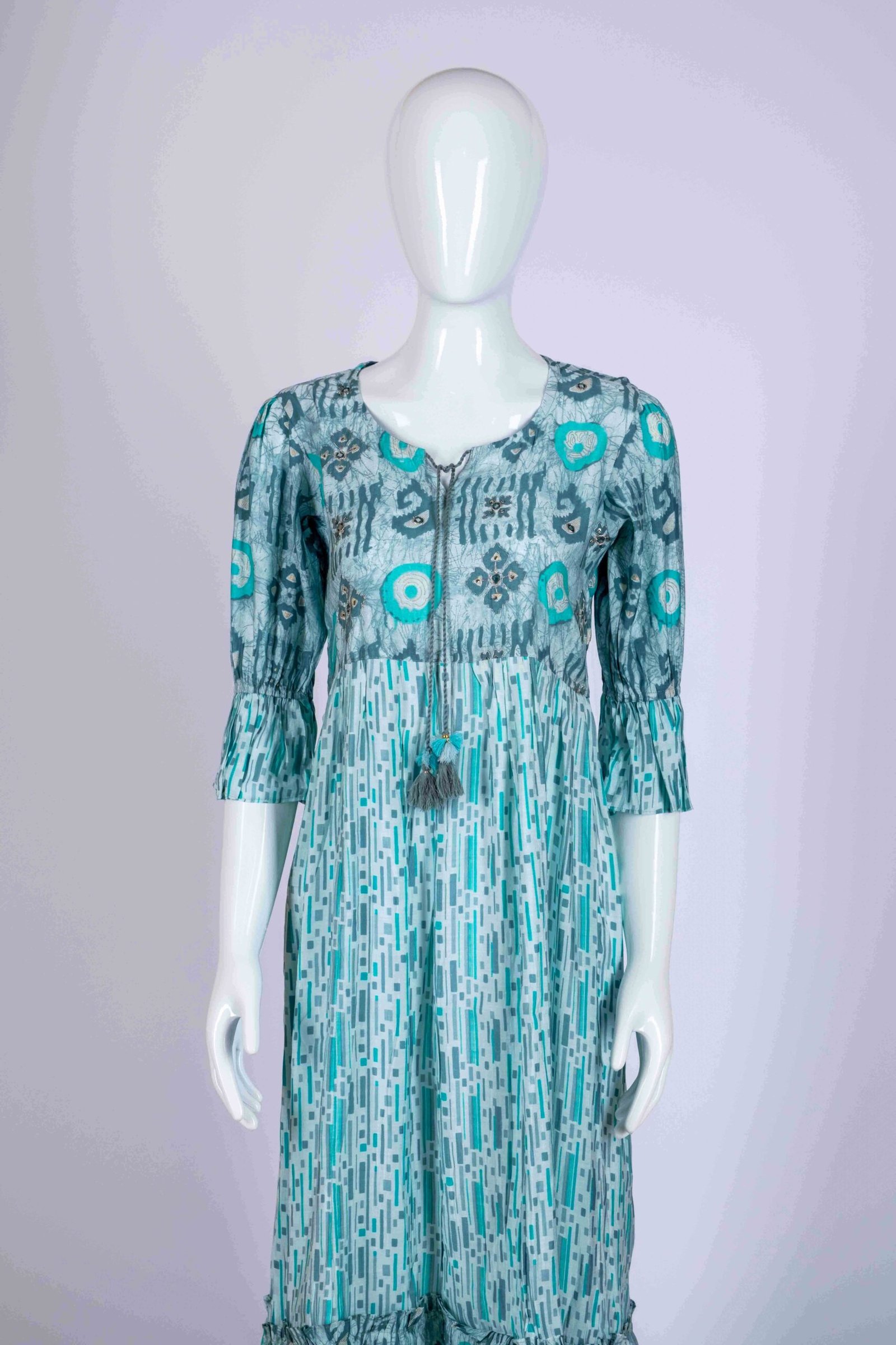 Women's Sky Blue abstract printed kurta top