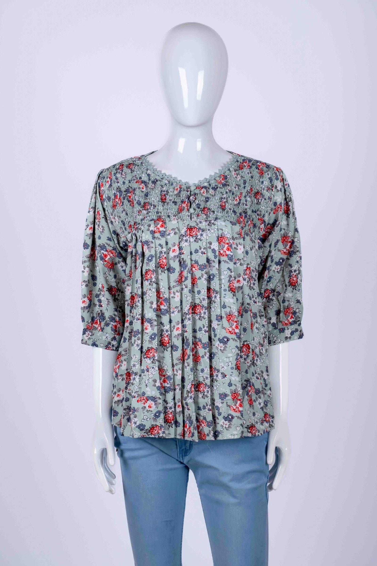 Women's Green floral print top