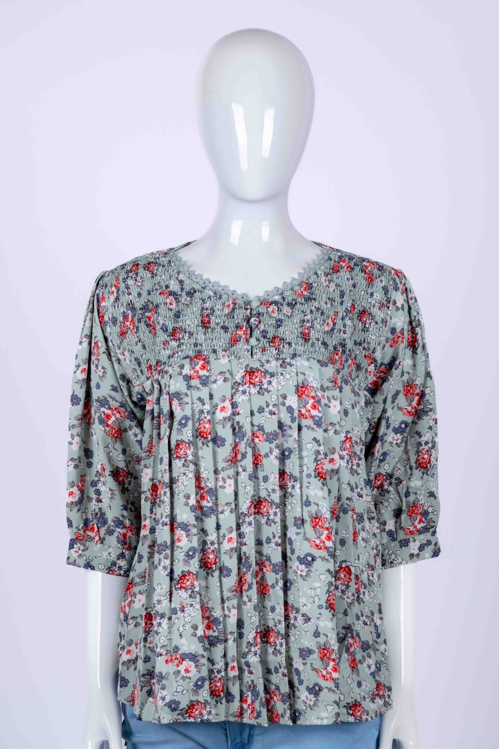 Women's Green floral print top