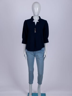 Women Navy Blue solid top