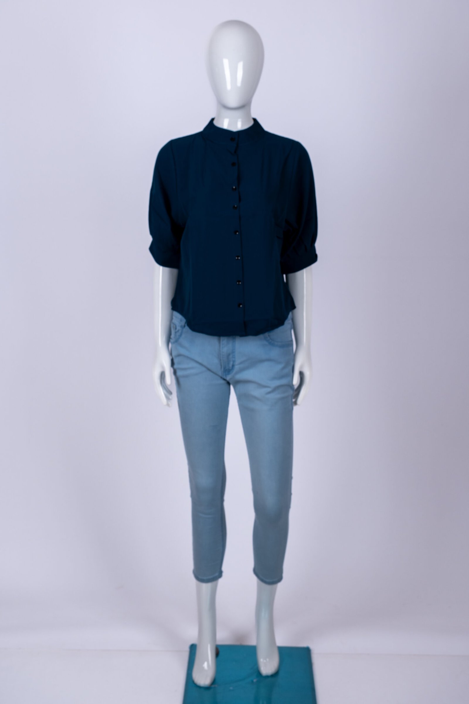 Women's Blue solid shirt top