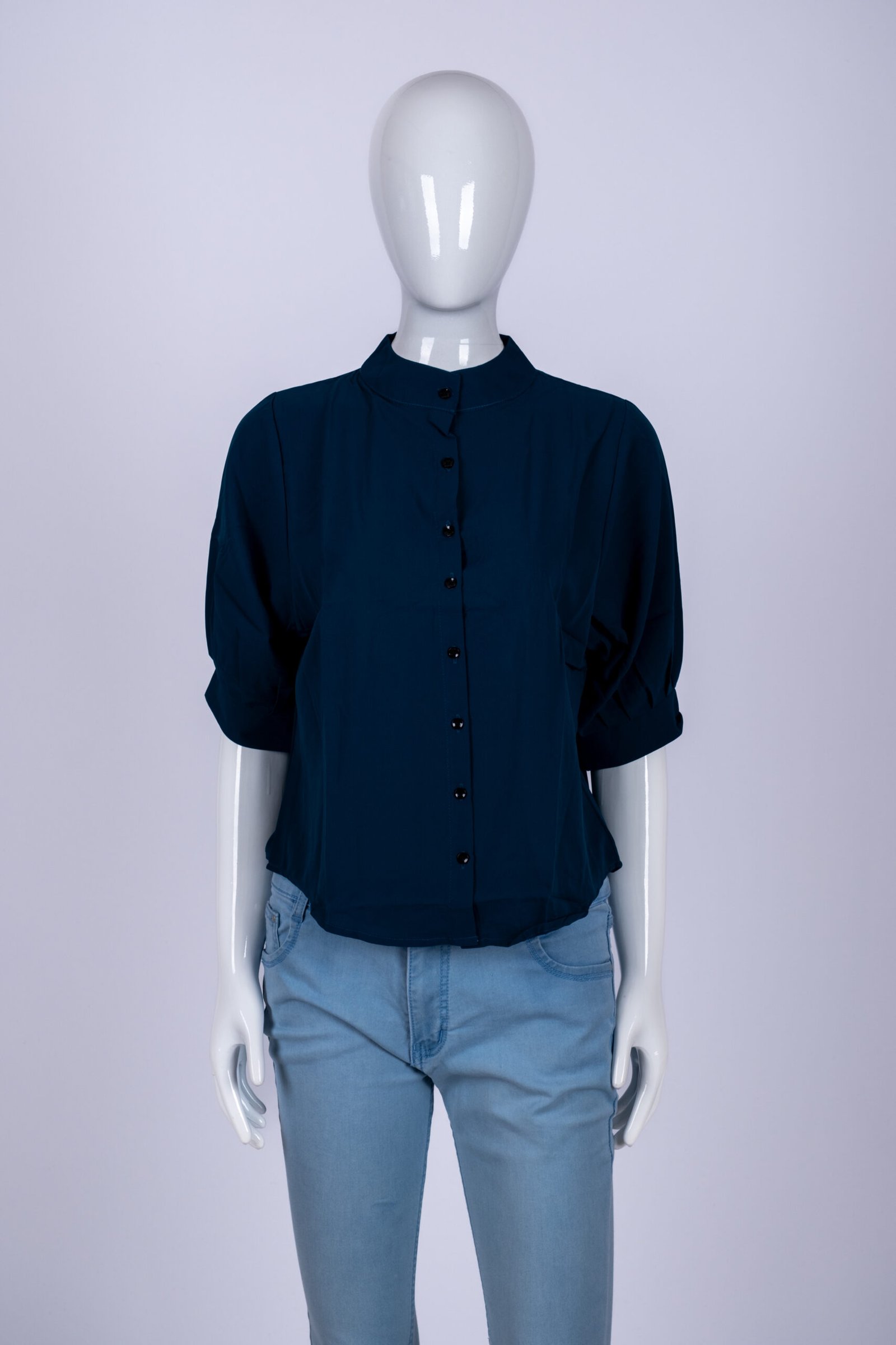 Women's Blue solid shirt top