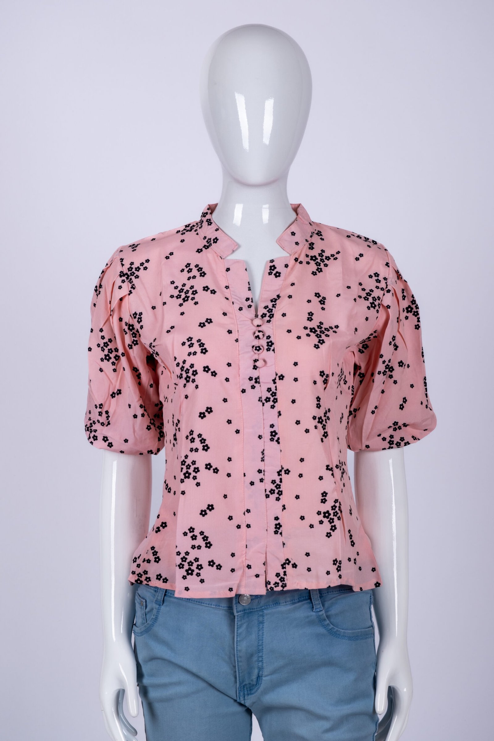 Women's Peach floral print top