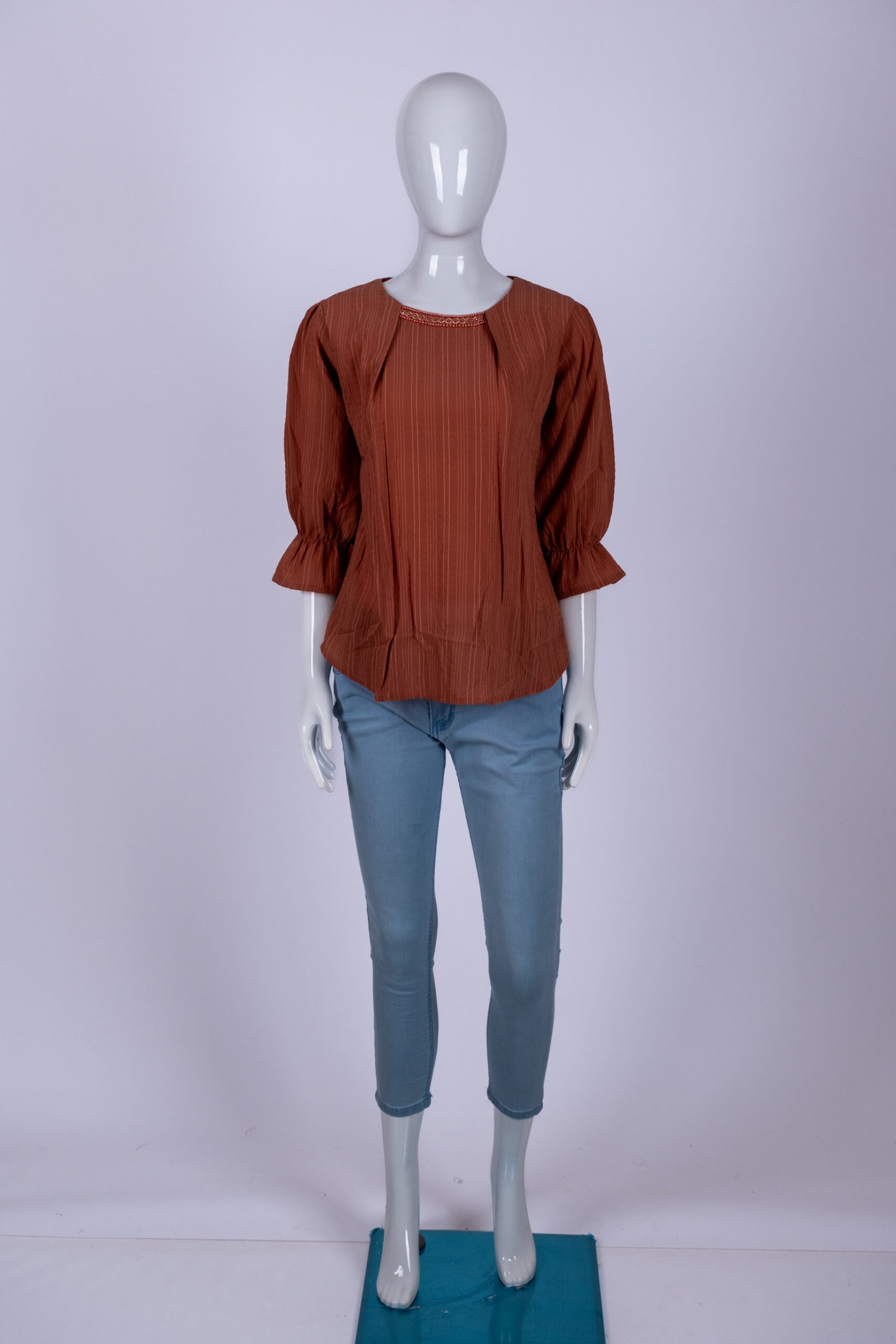 Women's Brown striped top