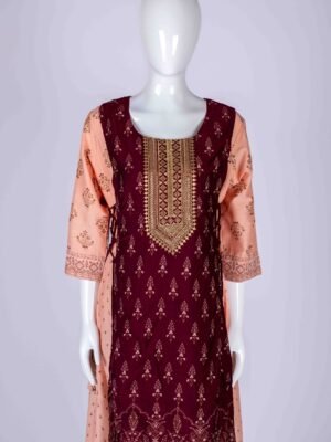 Women's Peach ethnic printed kurta top